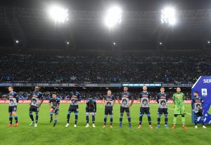 La squadra del Napoli sul campo del Maradona